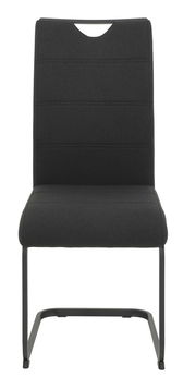 Schwarzer Schwingstuhl aus der Frontalperspektive