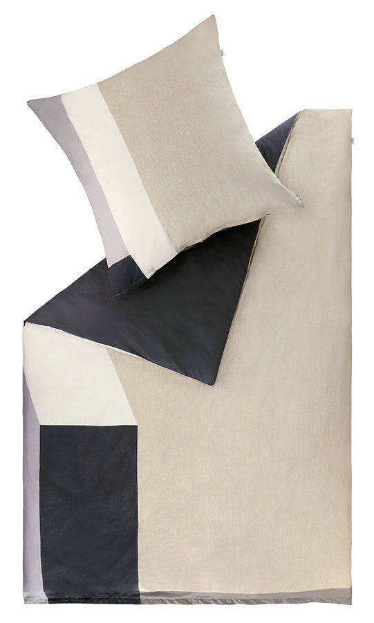 Schöner Wohnen Bettwäsche 135x200cm JOLIE Bettwäsche-Set JOLIE in Beige und Schwarz, Draufsicht