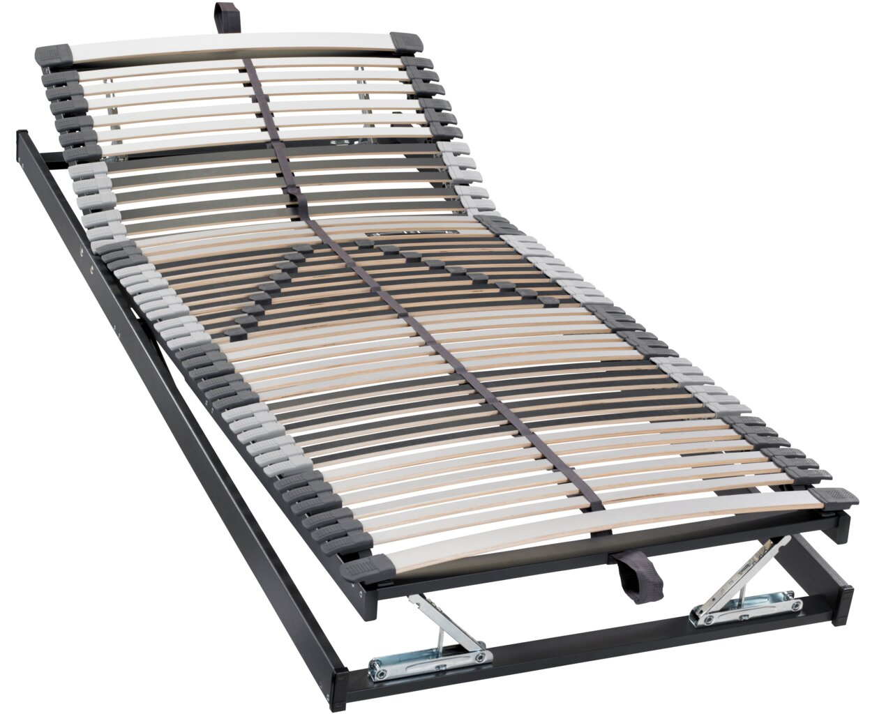 Linneweber Federholzrahmen KFG TRIO 44 Federholzrahmen KFG in seitlicher Perspektive mit verstellbarem Kopfteil und elastischen Holzlatten.