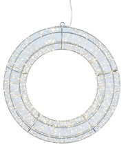 LED-Kranz mit 720 Lichtern, Durchmesser 38 cm, frontal betrachtet, mit Timer-Funktion.