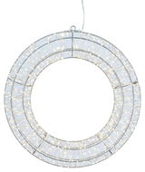 LED-Kranz mit 720 Lichtern, Durchmesser 38 cm, frontal betrachtet, mit Timer-Funktion.
