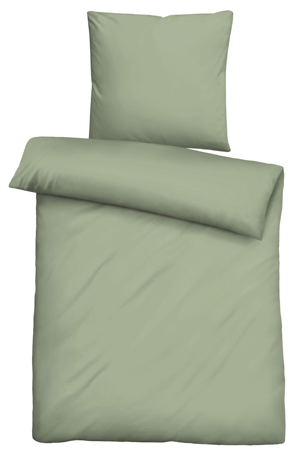 Grüne Bettwäsche 155x220cm mit Kissenbezug, Draufsicht