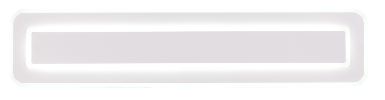 Rechteckige LED-Deckenleuchte in Weiß, Ansicht von unten