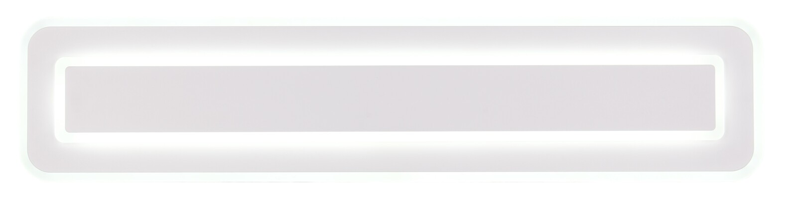 Rechteckige LED-Deckenleuchte in Weiß, Ansicht von unten