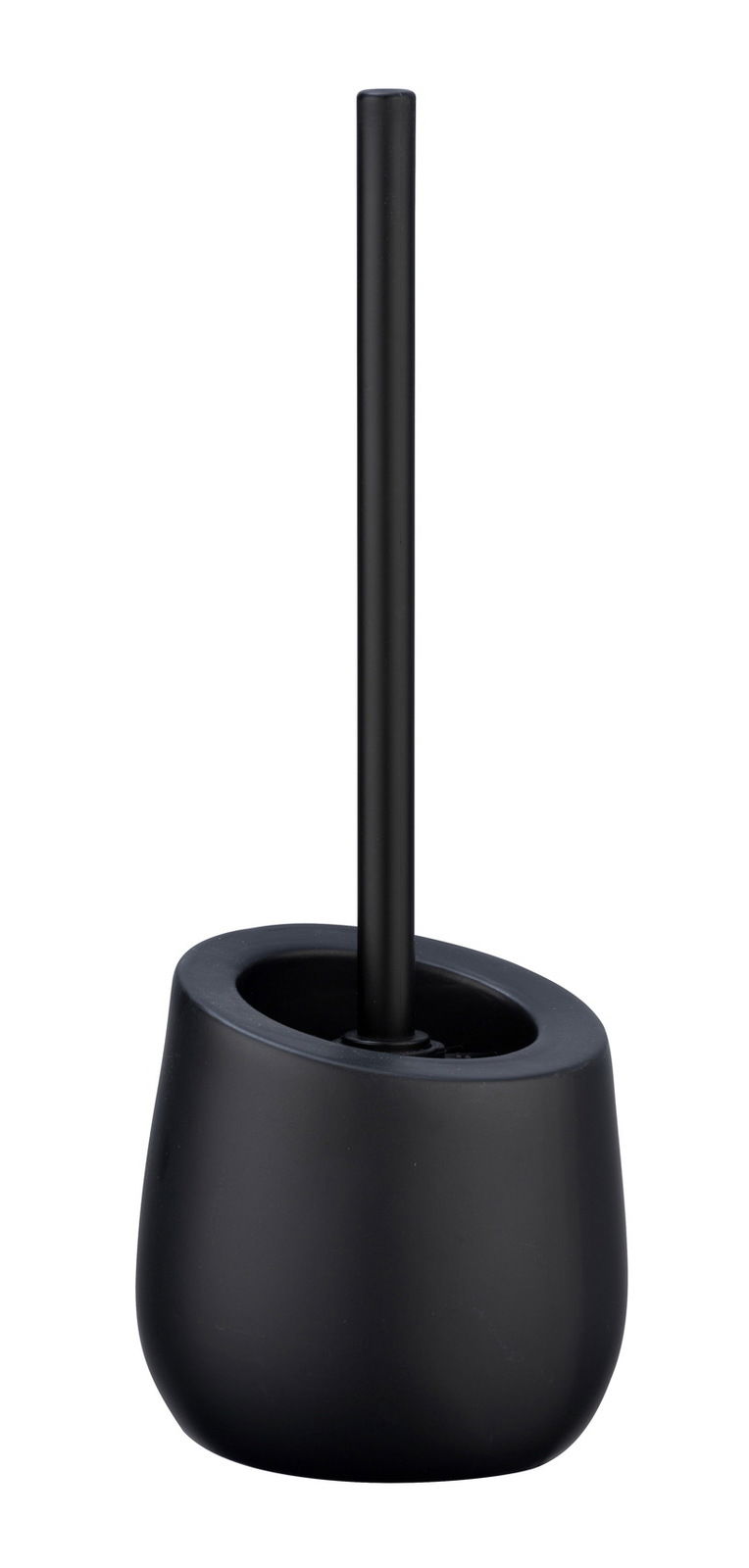 Schwarze Keramik WC-Garnitur Badi, seitliche Perspektive