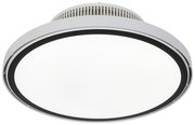 Moderner Deckenventilator mit integrierter Beleuchtung, seitliche Perspektive