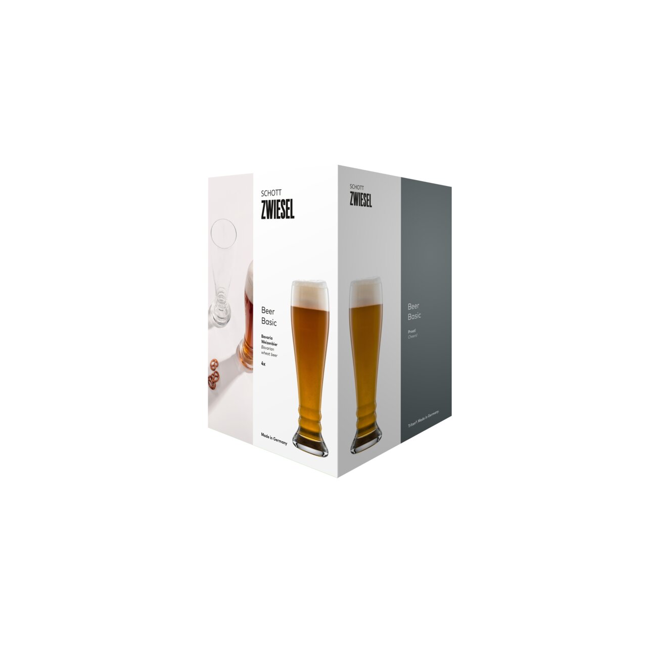 Weizenbierglas Bavaria in Verpackung, Vorderansicht