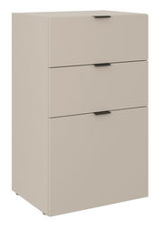 Standelement mit drei Schubkästen in Beige, frontale Perspektive