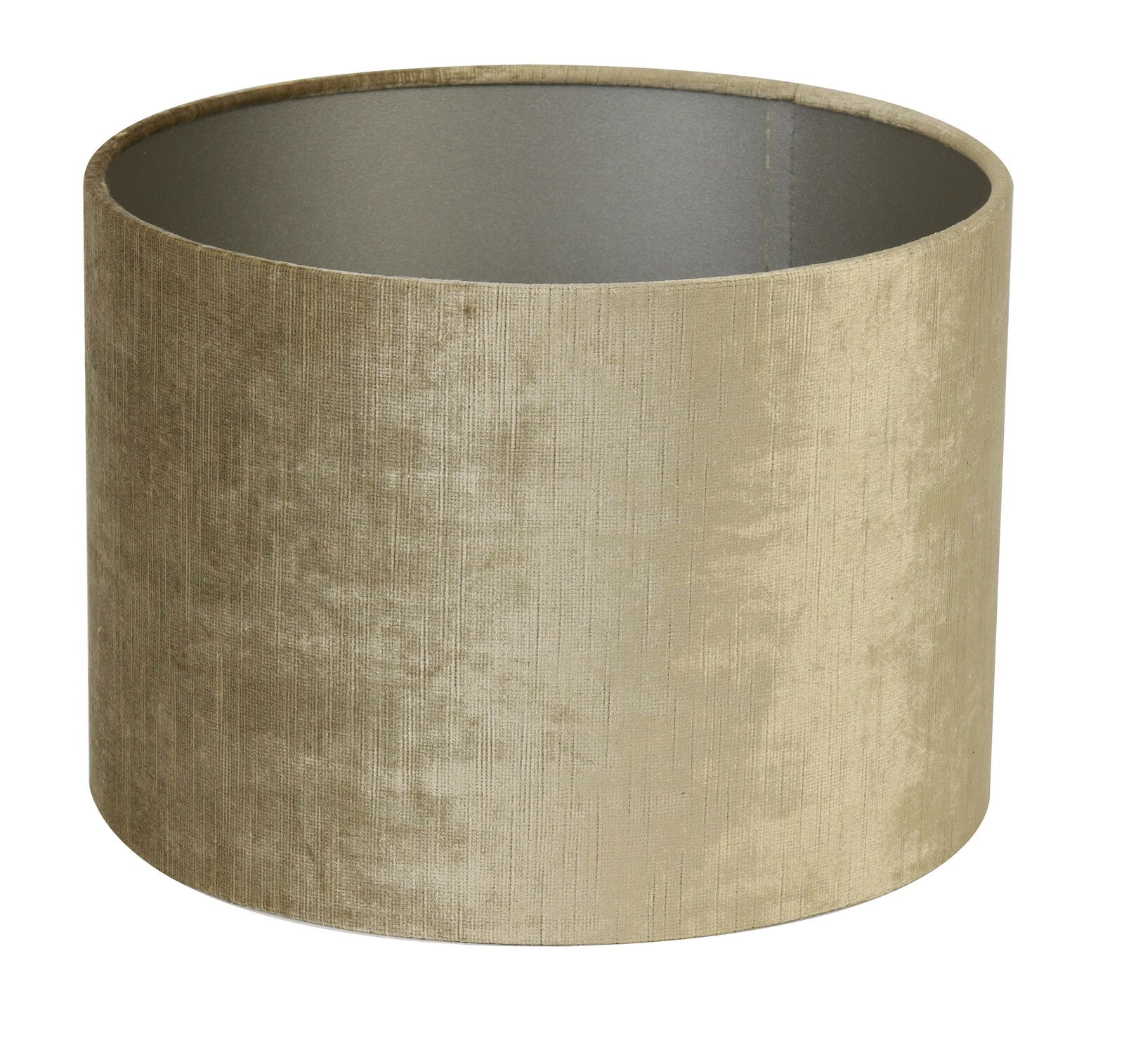 Zylindrischer Lampenschirm in beige, seitliche Perspektive