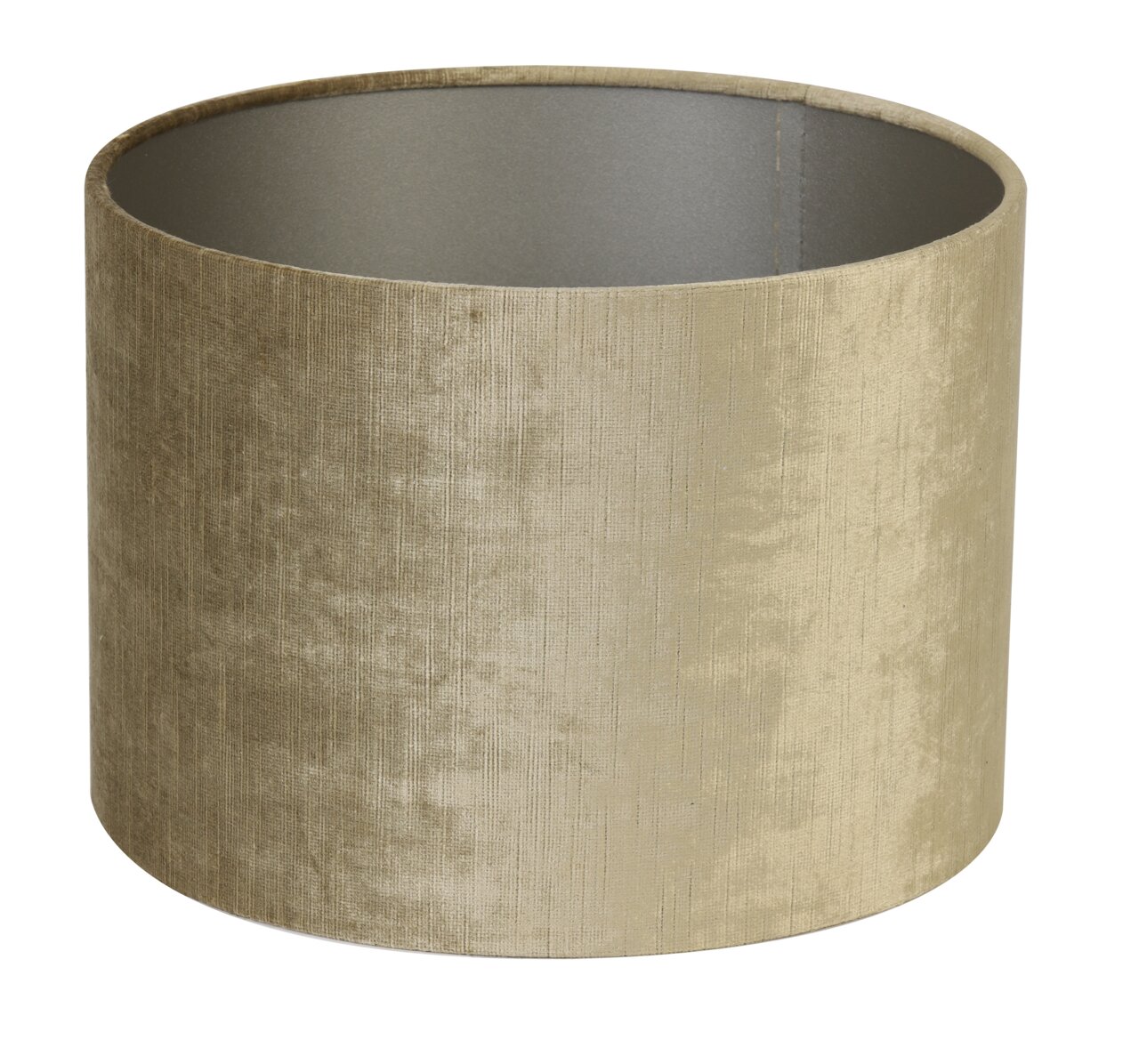 Zylindrischer Lampenschirm in beige, seitliche Perspektive