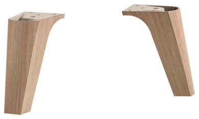 XORA Fuß-Set BLUDENZ Zwei Holzfüße in schräger Perspektive, geeignet für Möbelmontage.