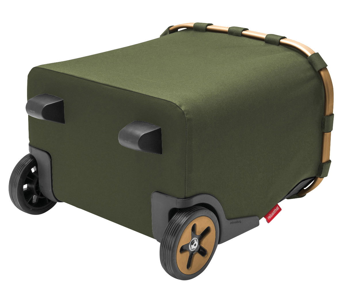 Grüner carrycruiser mit robustem Rahmen und Rädern, seitliche Perspektive