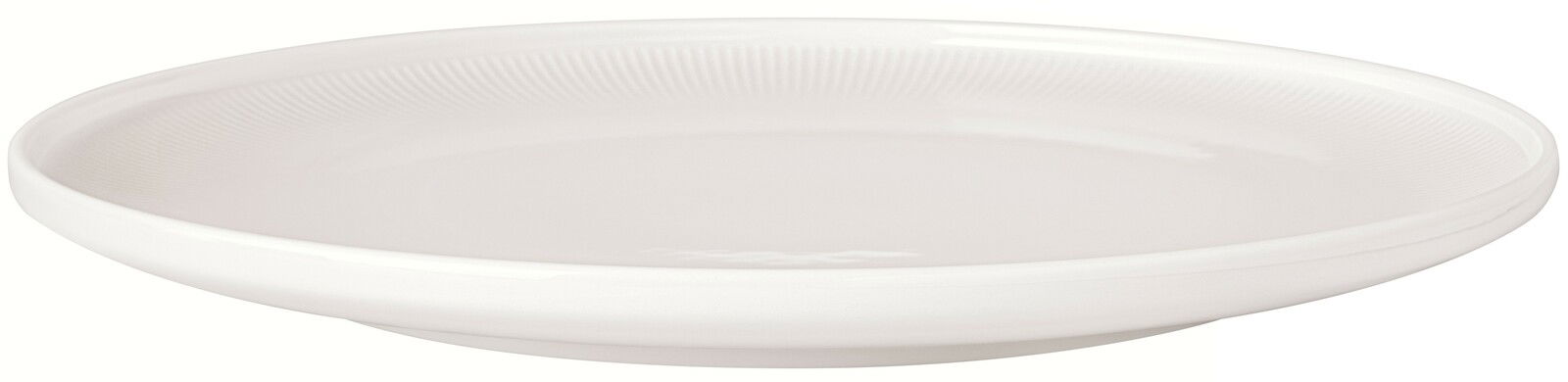 Weißer Gourmetteller Afina 32,1 cm aus seitlicher Perspektive