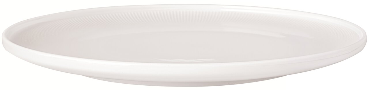 Weißer Gourmetteller Afina 32,1 cm aus seitlicher Perspektive