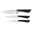 Tefal Jamie Oliver Messerset 3 tlg. JO Dreiteiliges Messerset mit schwarzen Griffen und Edelstahlklingen, seitliche Ansicht.