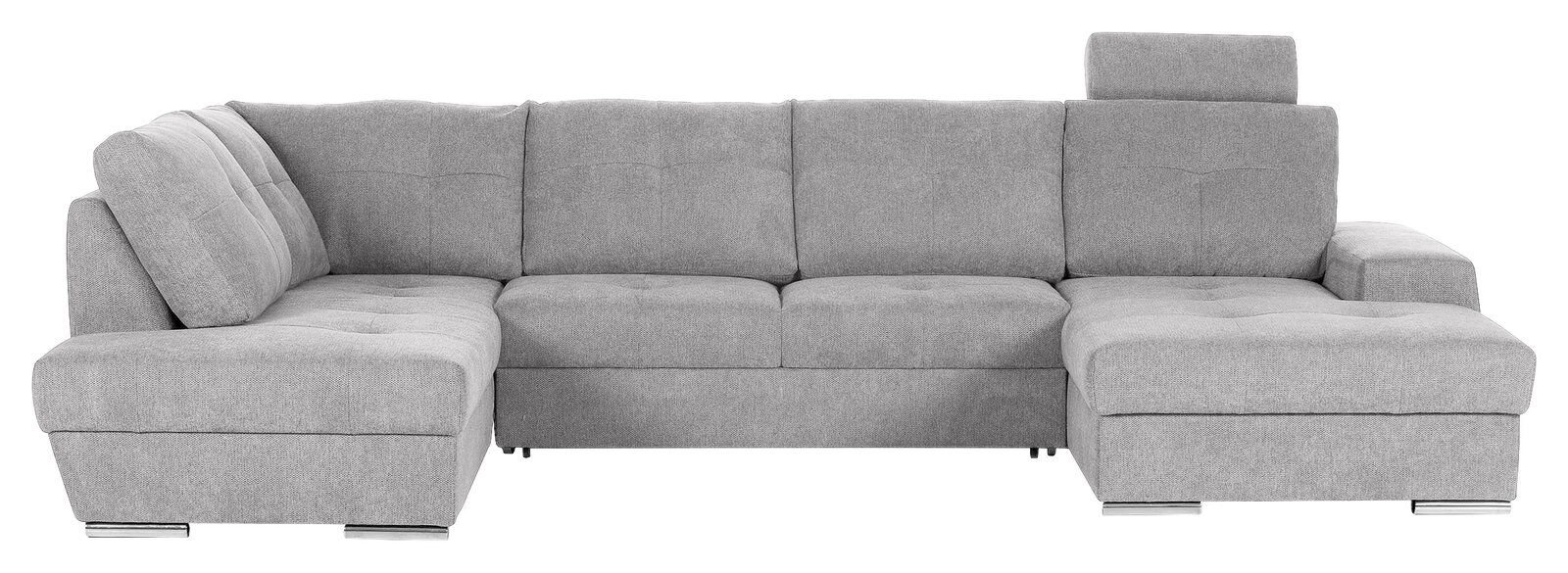 Graues Ecksofa mit Ottomane, Frontalansicht