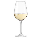 Wittewijnglas Tivoli, gevuld met witte wijn, zijaanzicht