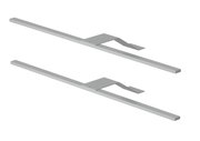 Zwei silberne Metallstreben in seitlicher Perspektive, Teil eines 2er Sets für Außenbeleuchtung.