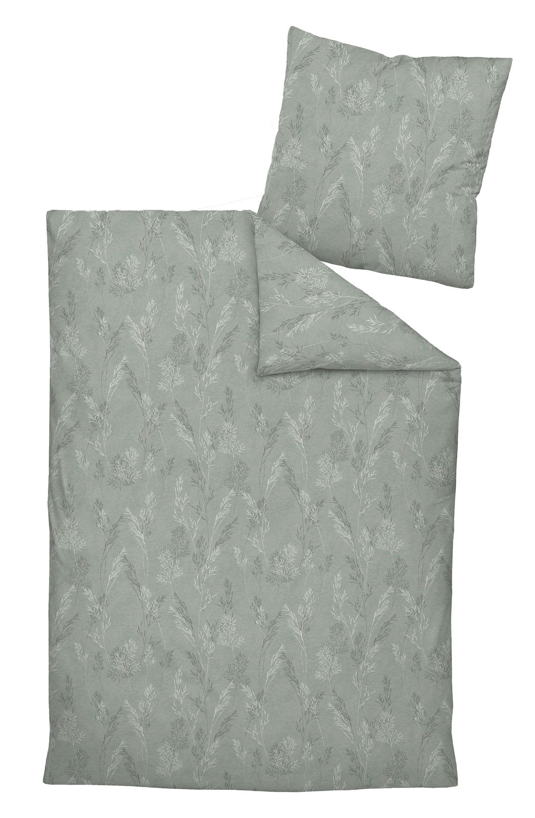 Mako-Satin Bettwäsche-Set in 155x220 cm mit floralem Muster, Draufsicht