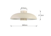 LED-Deckenleuchte in Seitenansicht mit einem Durchmesser von 60 cm und einer Höhe von 21,5 cm, cremefarbenes Design.