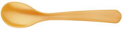 Goldener Eierlöffel aus Kunststoff, von oben betrachtet.