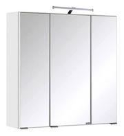 Moderner Spiegelschrank mit drei Türen und integrierter Beleuchtung, Frontalansicht