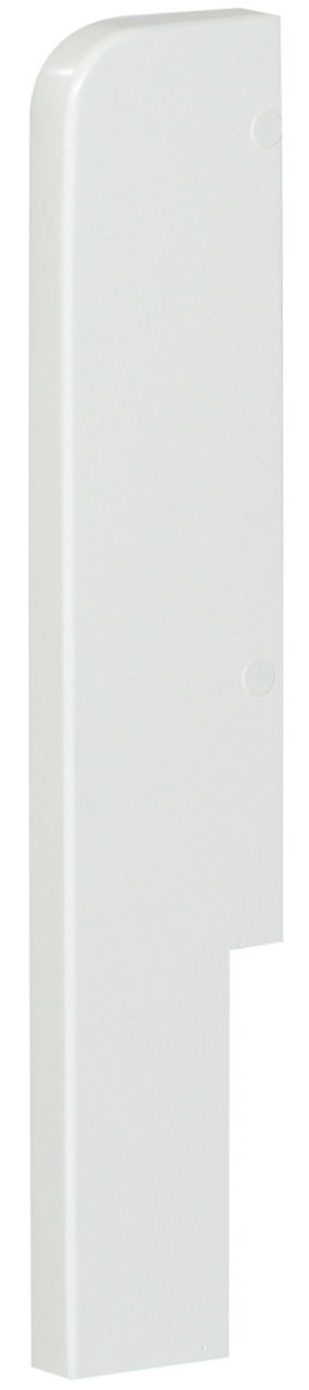 Weißer Pfosten für Absturzsicherung, seitliche Perspektive