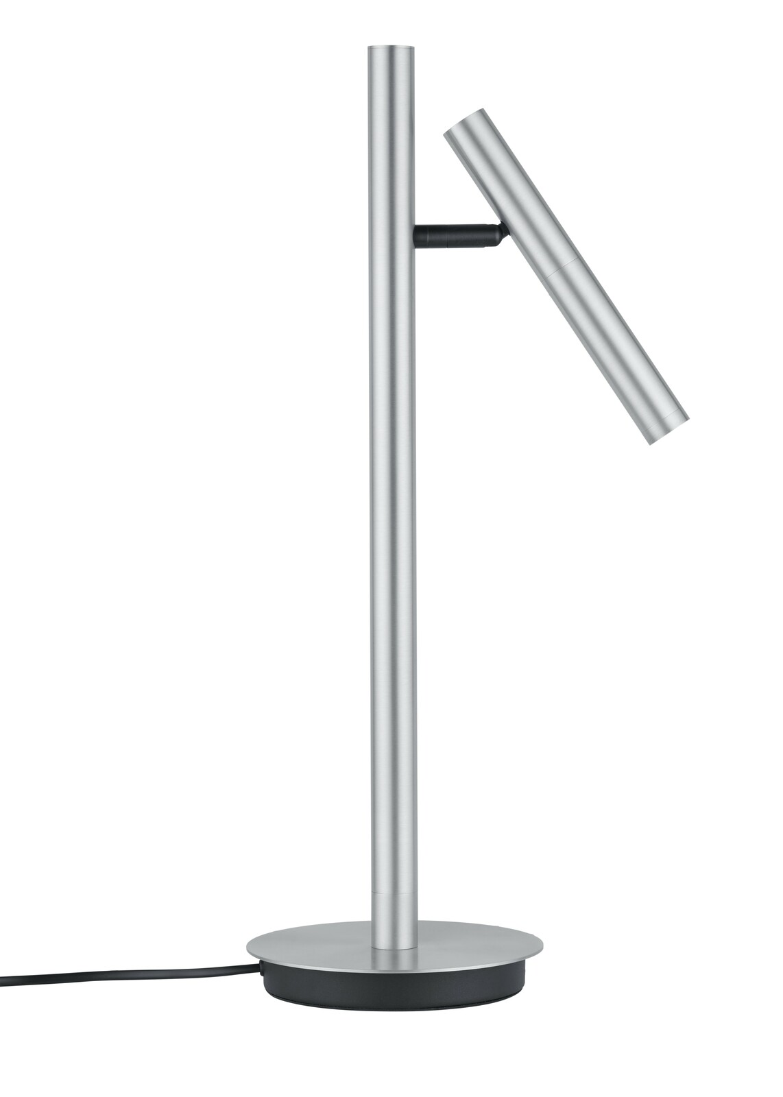 Moderne LED-Tischleuchte aus Metall in seitlicher Ansicht mit schlankem, minimalistischem Design.