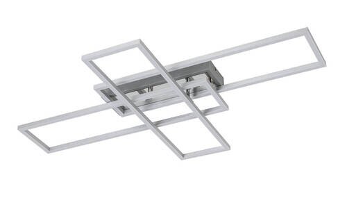 Moderne LED-Deckenleuchte mit rechteckigen Rahmen, seitliche Perspektive