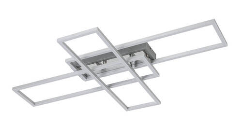 Moderne LED-Deckenleuchte mit rechteckigen Rahmen, seitliche Perspektive