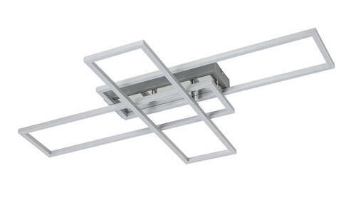 Moderne LED-Deckenleuchte mit rechteckigen Rahmen, seitliche Perspektive