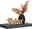 Wandboard mit schwarzer Marmoroptik, darauf eine schwarze Vase mit getrocknetem Pampasgras und ein Holzschriftzug 'Relax', seitliche Perspektive