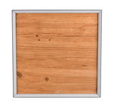 Quadratische Deckenleuchte mit Holzoptik, von oben betrachtet