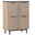 Z2 Highboard PANAMA Modernes Highboard aus Holz mit schwarzen vertikalen Streifen und Metallgriffen, seitliche Perspektive