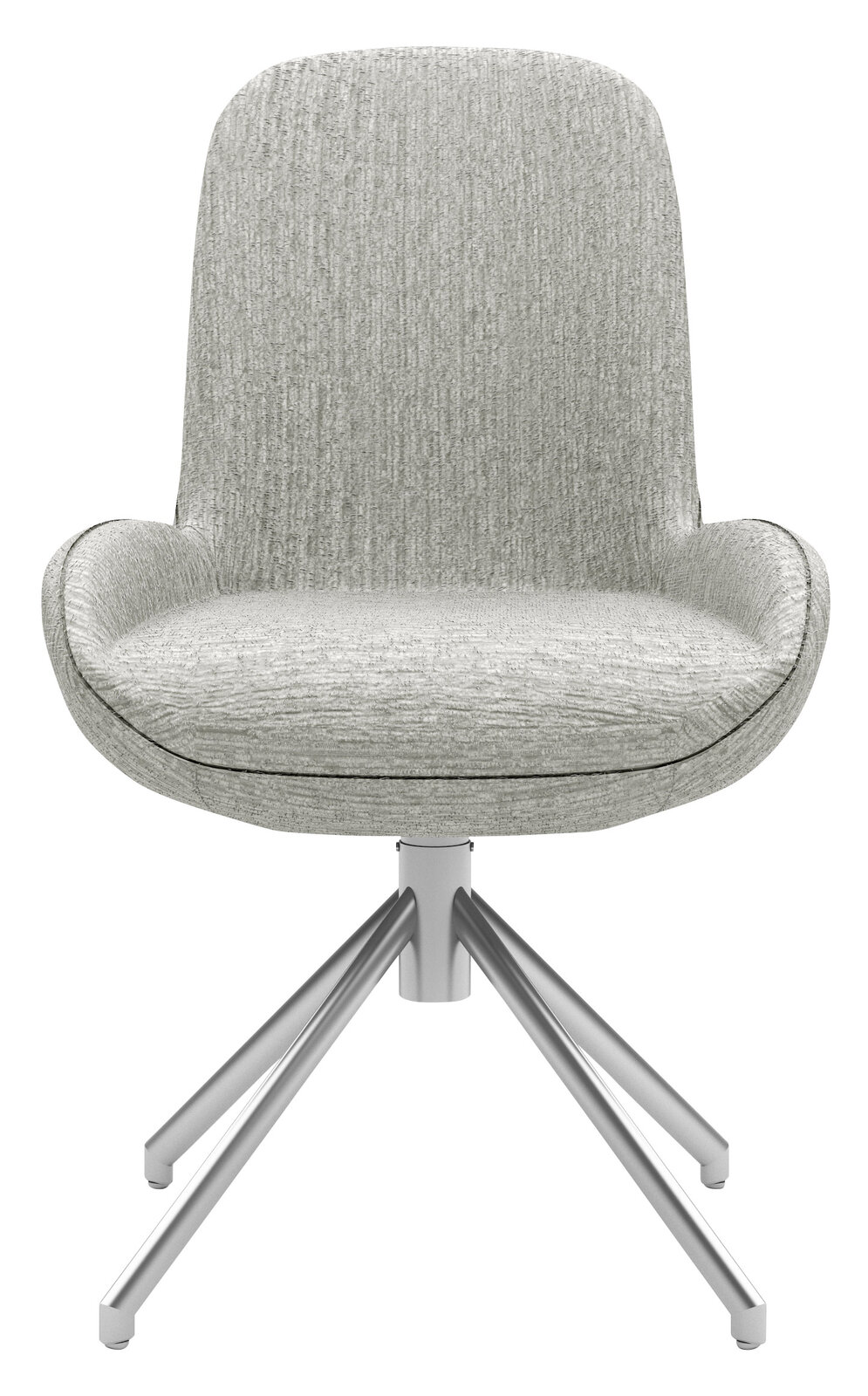 Musterring Stuhl MR HELVIN Moderner Stuhl mit grauem Stoffbezug und Metallgestell, Frontalansicht