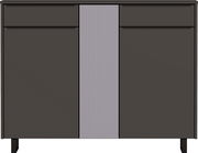 Moderner XL-Schuhschrank in dunklem Design mit vertikalen Linien, Frontalansicht