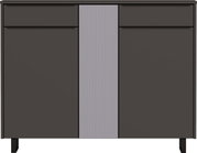 Moderner XL-Schuhschrank in dunklem Design mit vertikalen Linien, Frontalansicht