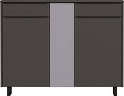 Moderner XL-Schuhschrank in dunklem Design mit vertikalen Linien, Frontalansicht
