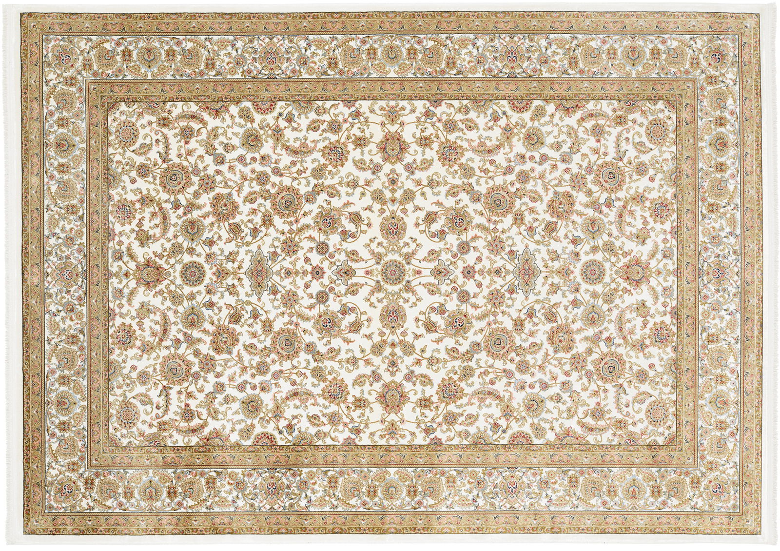 Orientteppich mit floralem Muster in Draufsicht