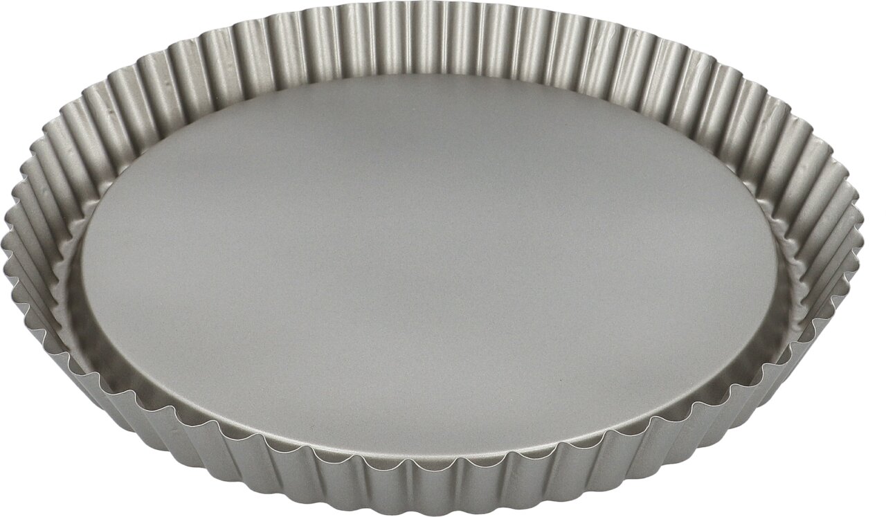 Birkmann Vorm voor fruittaart BASIC BAKING Obstbodenform aus Metall, Durchmesser 30 cm, mit gewelltem Rand, Ansicht von oben
