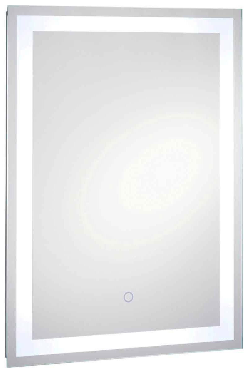 LED-Spiegel mit beleuchtetem Rahmen, seitliche Perspektive