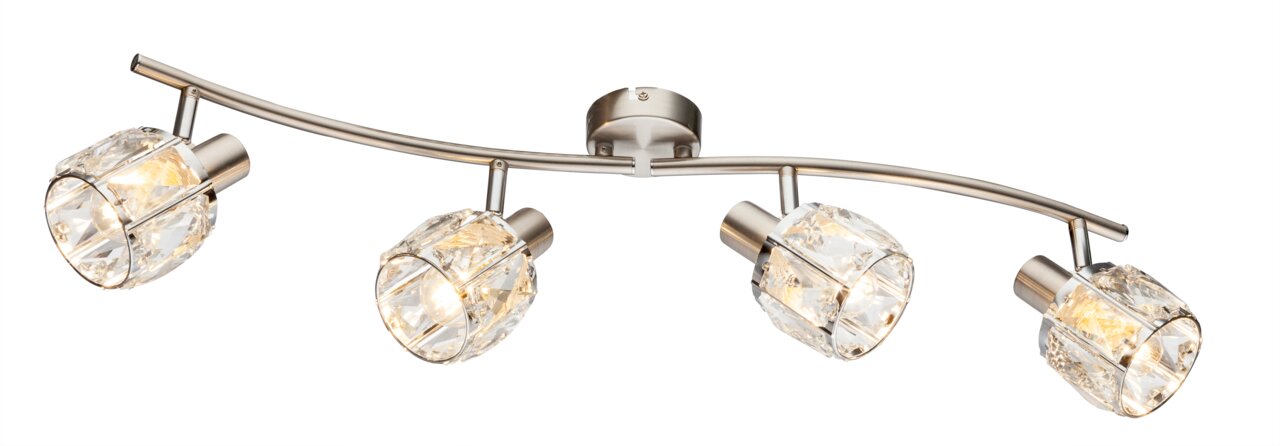 Globo Lighting Strahler KRIS Moderner Deckenstrahler mit vier verstellbaren Leuchten, seitliche Perspektive