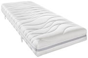 TTFK-Matratze H2 140 x 200 cm in seitlicher Perspektive mit wellenförmigem Muster und atmungsaktivem Bezug.