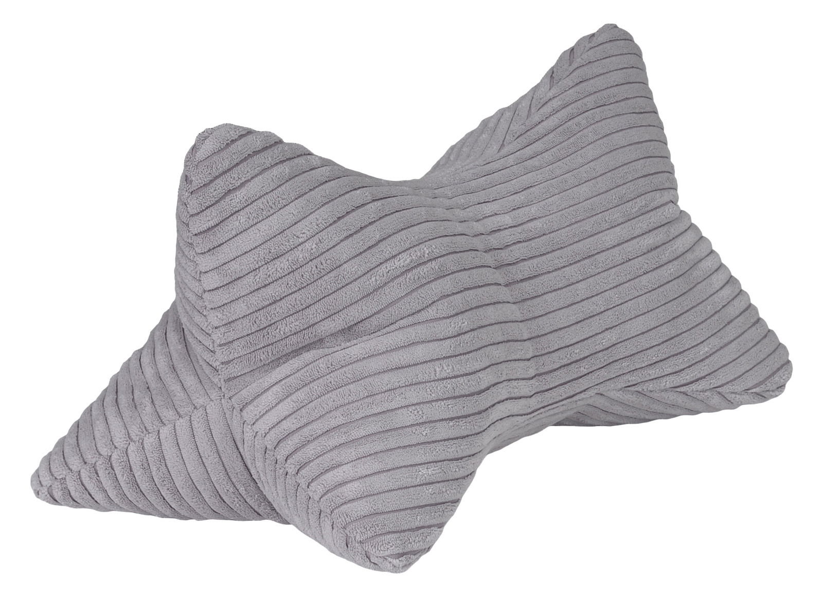 Grauer Leseknochen mit gerippter Textur, seitliche Perspektive