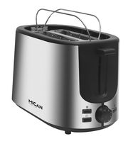 Moderner Edelstahl-Toaster mit zwei Schlitzen, seitlicher Ansicht