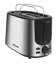Moderner Edelstahl-Toaster mit zwei Schlitzen, seitlicher Ansicht