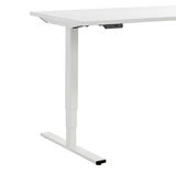 Weißer höhenverstellbarer E-Schreibtisch, seitliche Perspektive