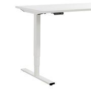 Weißer höhenverstellbarer E-Schreibtisch, seitliche Perspektive