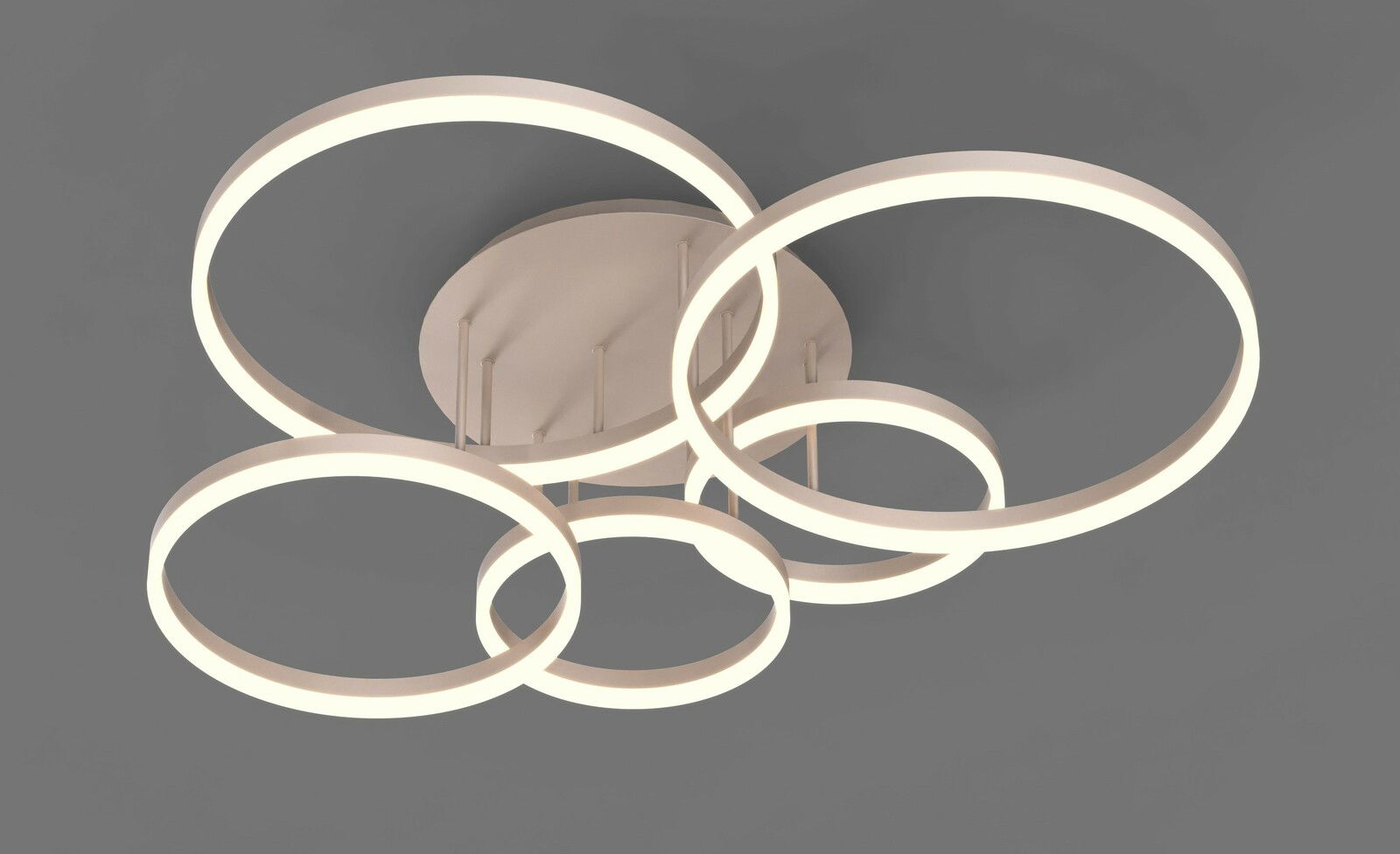 Geeti LED-Deckenleuchte RAVELLO Moderne LED-Deckenleuchte mit mehreren leuchtenden Ringen, seitliche Perspektive