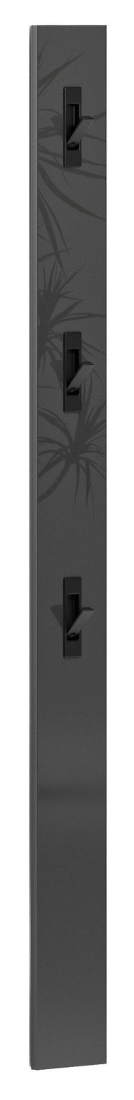 XORA Garderobenleiste IDEA ANTHRAZIT Garderobenleiste in dunklem Design mit drei Haken, seitliche Perspektive